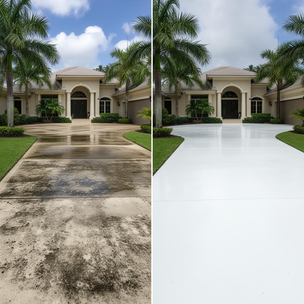 Pressure Washing before and after by Sunscape Home Solutions LLC