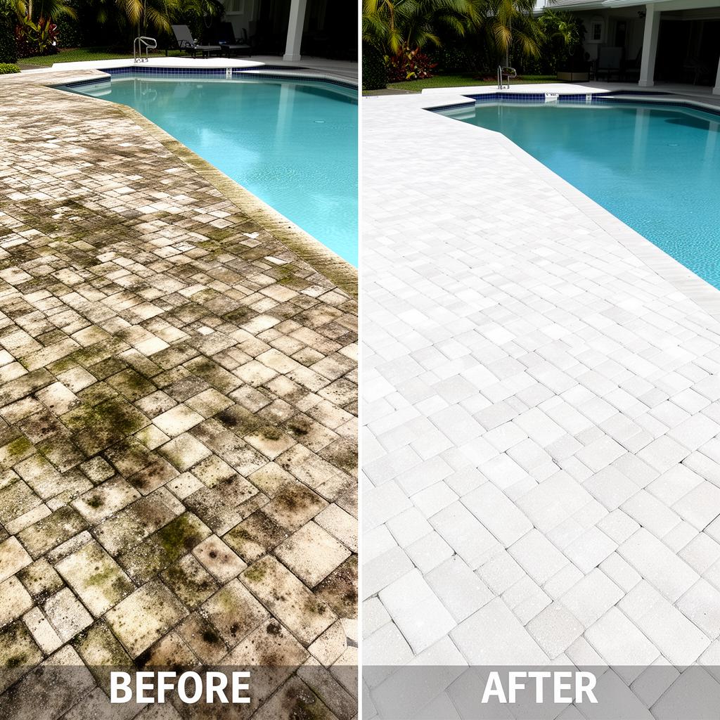 Surface Cleaning before and after by Sunscape Home Solutions LLC